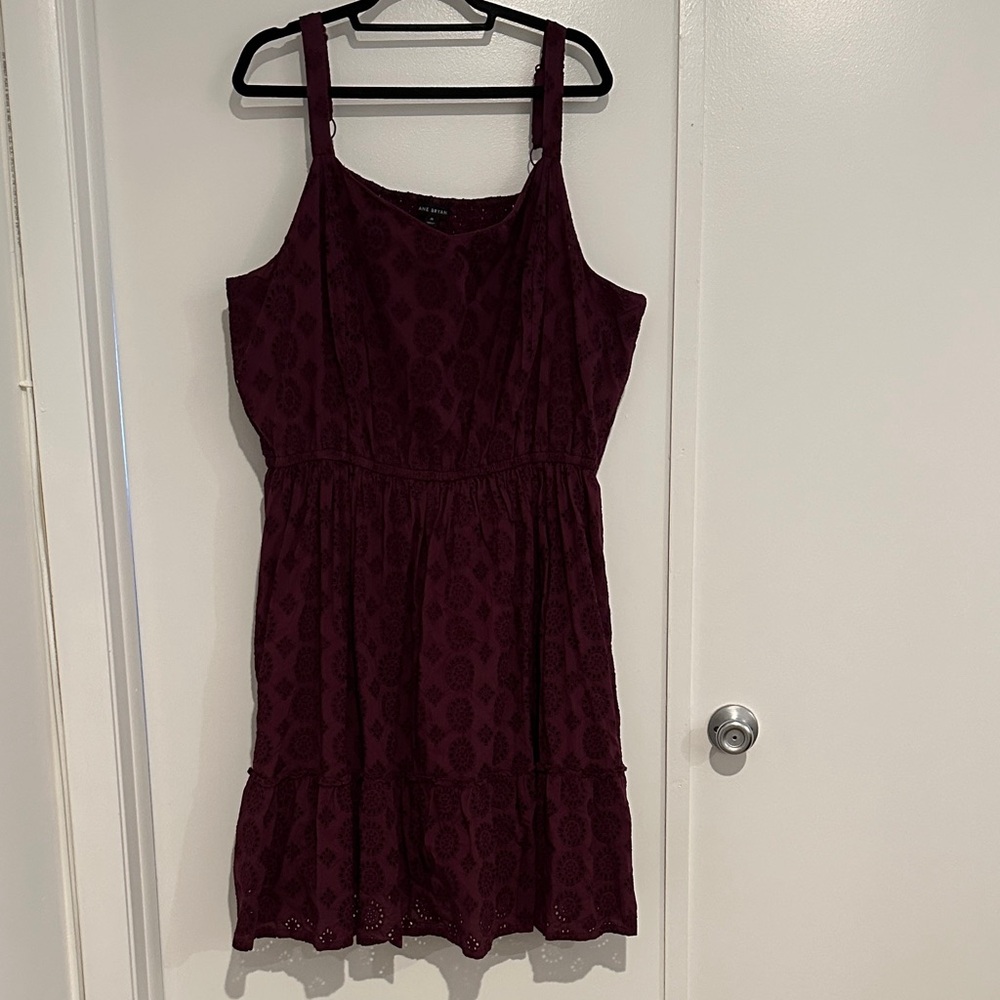 Lane Bryant, Burgundy Short Sleeve Lace Dress,  28 Plus